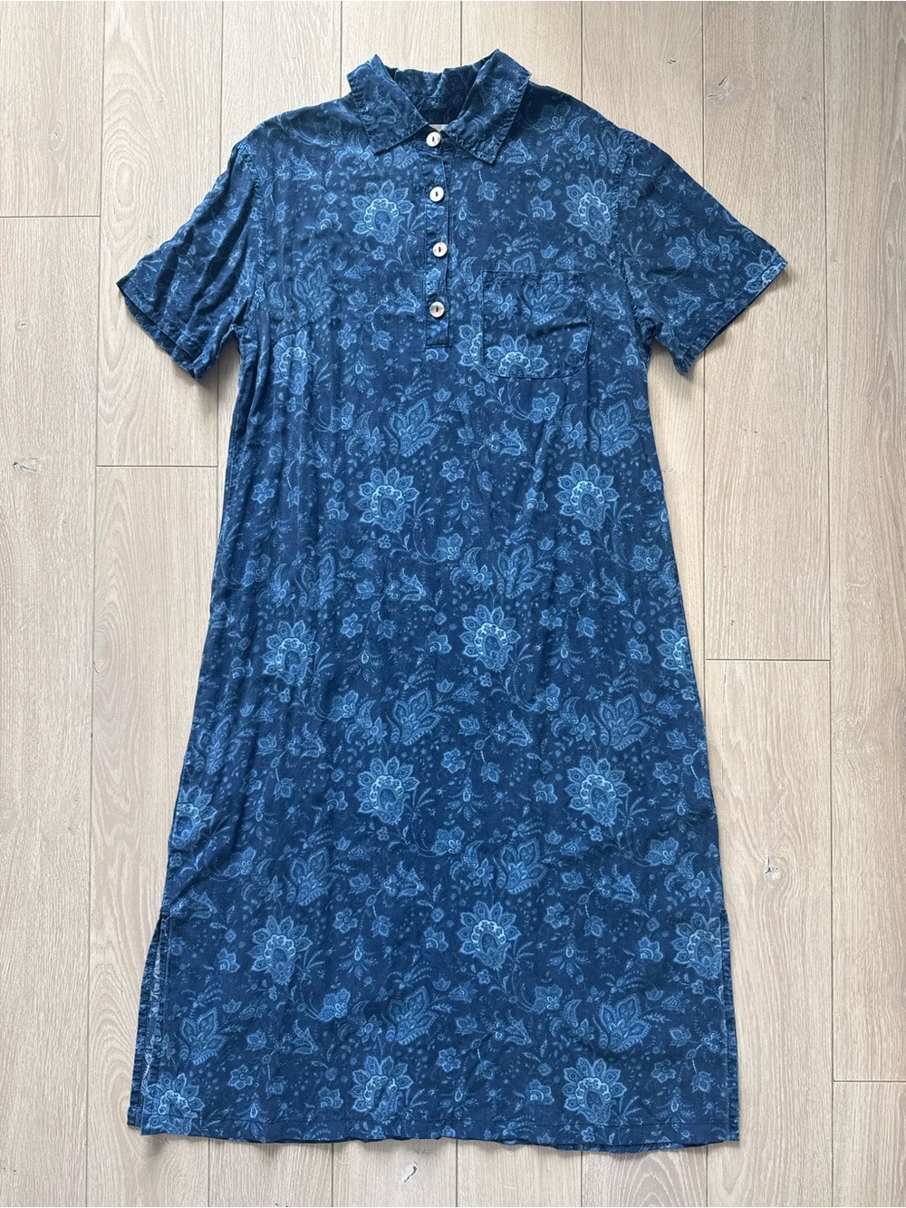 Vintage Talbots Paisley Print Dress in Blue Women’s Size 8 Made in USA